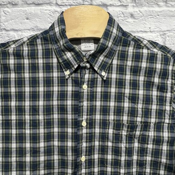 Brooks Brother Mens Blue‎ Plaid Regent Thermal Lined Cotton Button Up Size Large - Picture 4 of 9